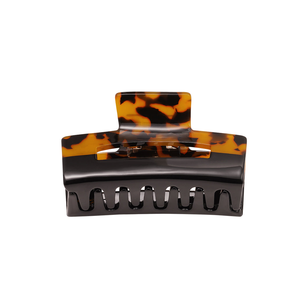 Haarclip - Bruin marble/zwart