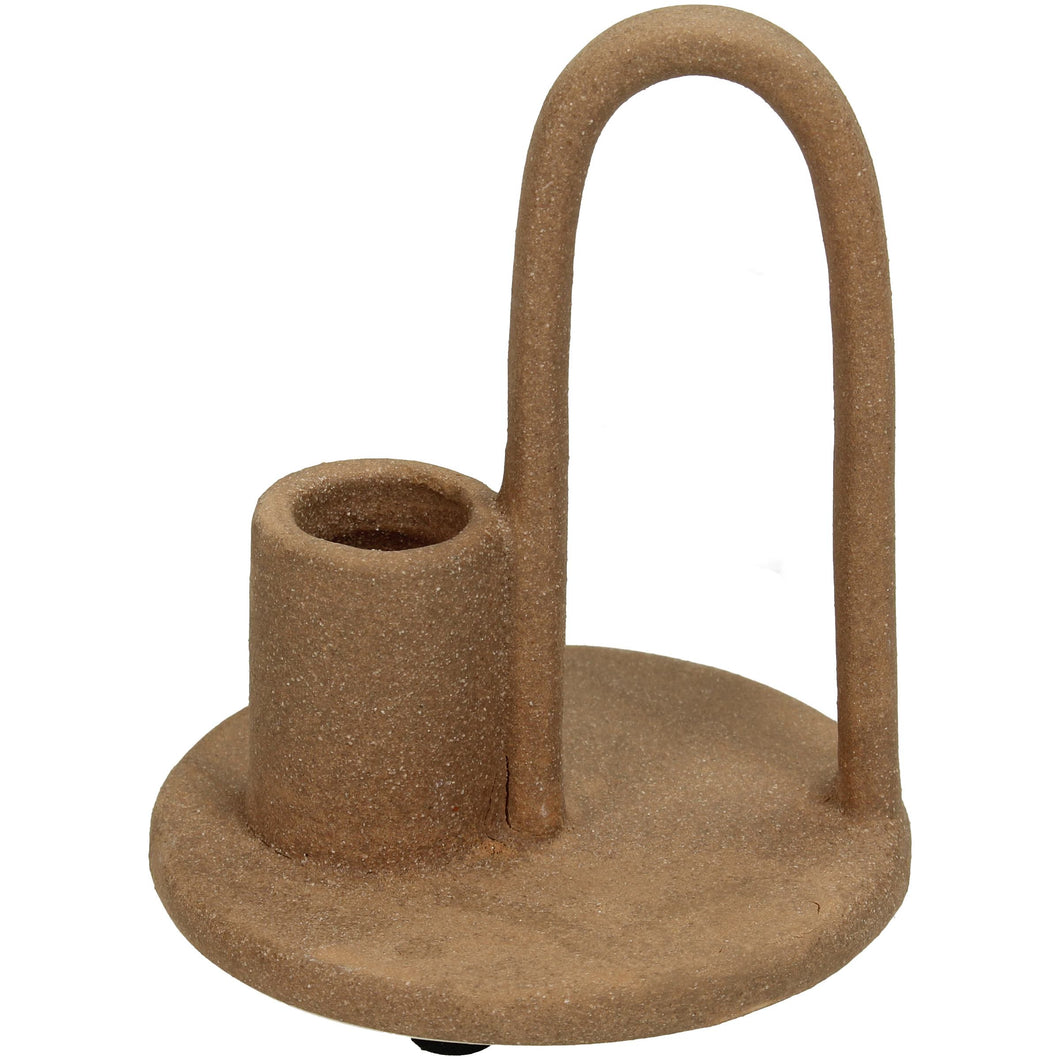 Kaarsenstandaard aardewerk - Bruin