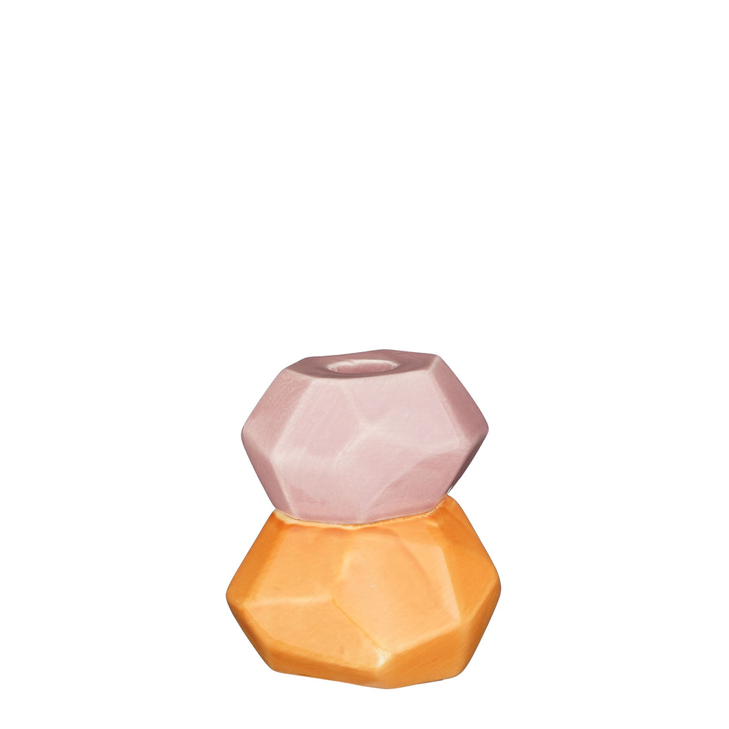 Kaarsenstandaard klein - Roze/oranje
