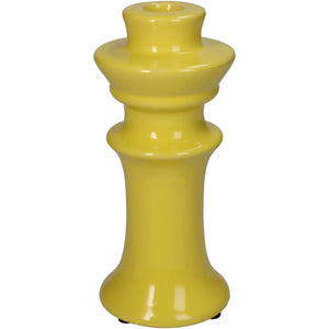 Kaarsenstandaard aardewerk klein - Geel