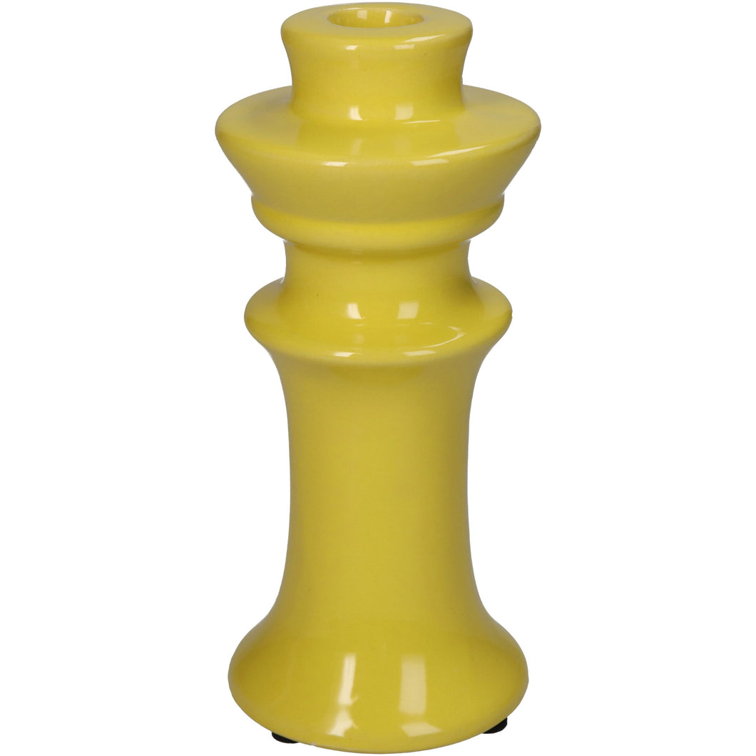 Kaarsenstandaard aardewerk klein - Geel