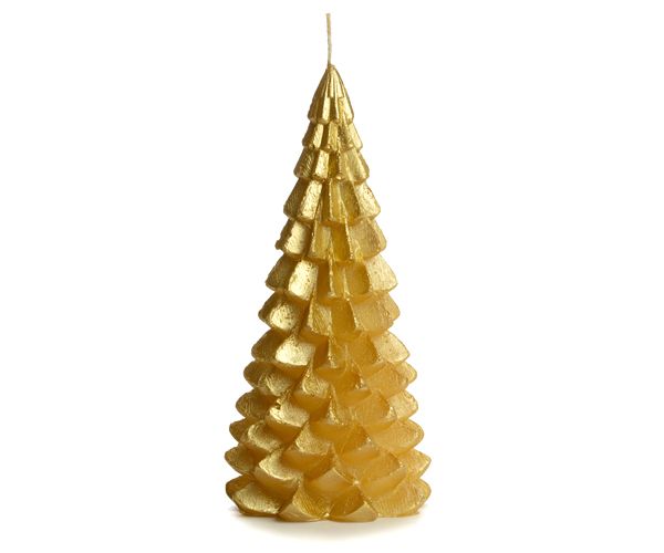 Kerstboom kaars groot - Goud