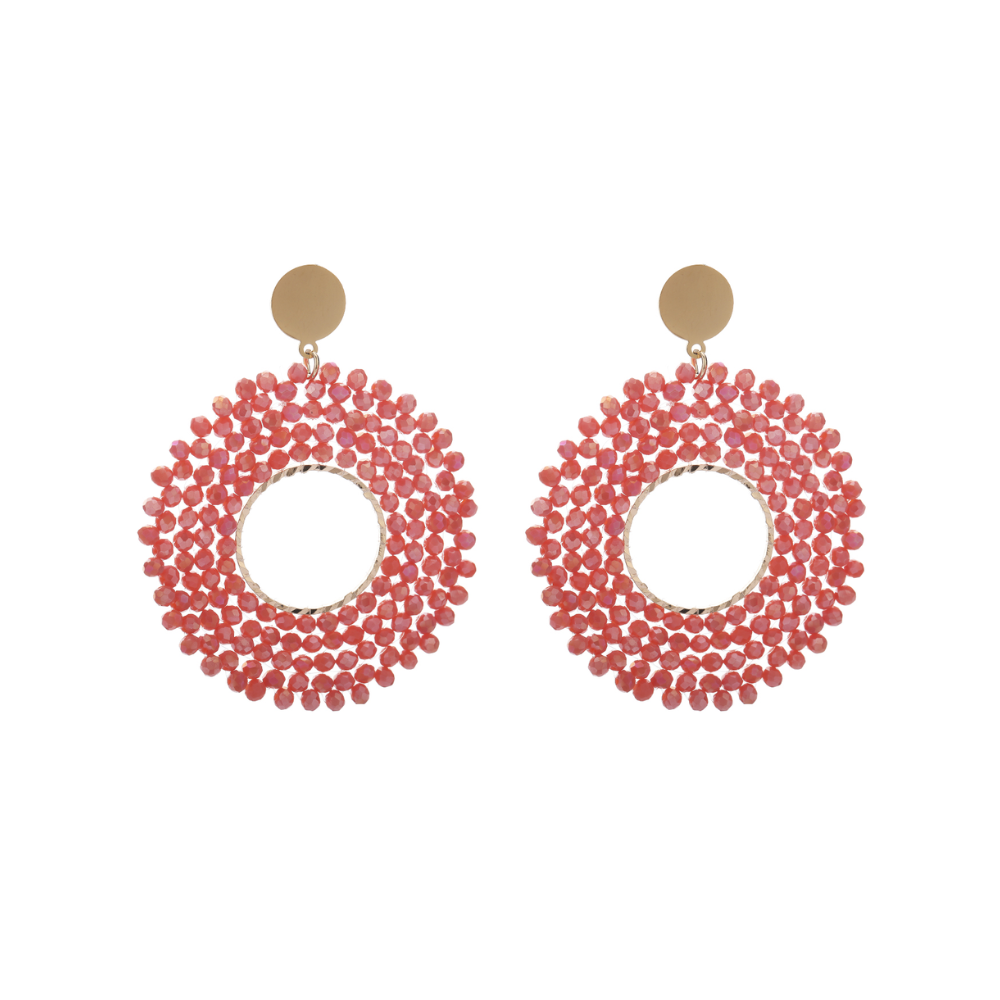 Oorbellen Beads - Koraal