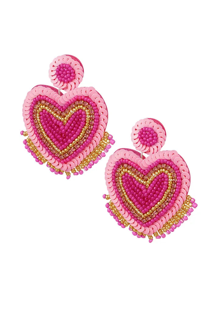 Oorbellen fringes - Fuchsia