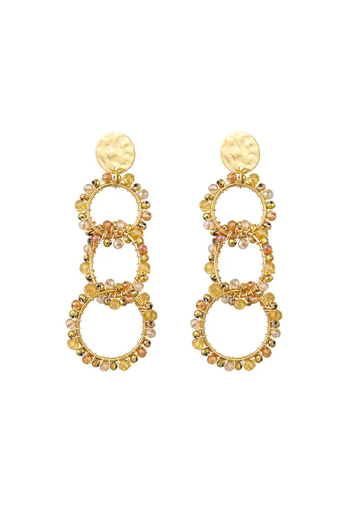 Oorbellen kraaltjes - Beige/goud