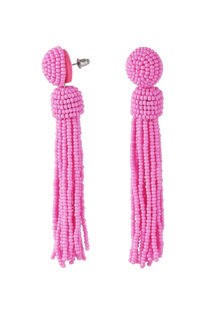 Oorbellen tassel - Fuchsia