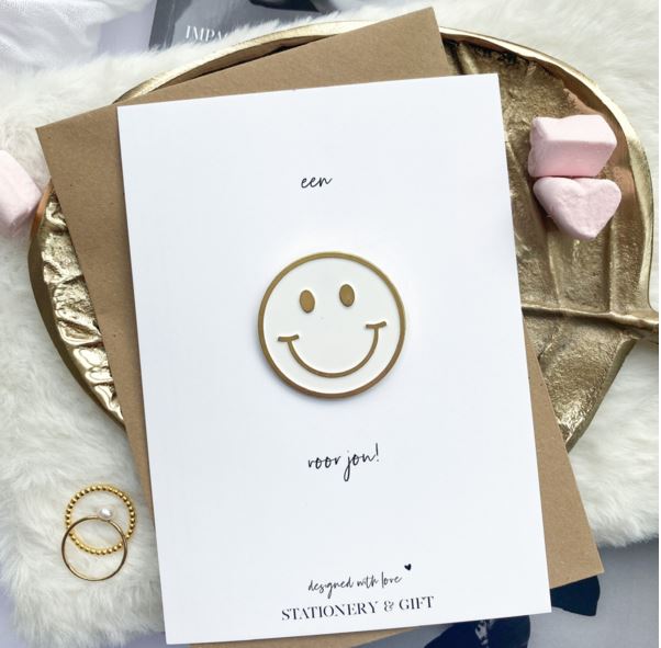 Pin smile voor jou - Wit