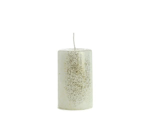Rustik Lys glitter kaars - Wit