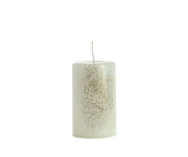 Rustik Lys glitter kaars - Wit