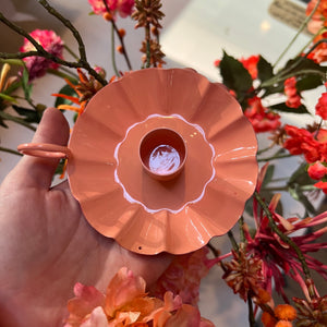 Kaarsenstandaard bloem - Zalm/Fuchsia Roze