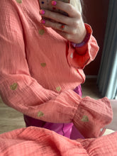 Afbeelding in Gallery-weergave laden, Blouse hartjes - Koraal
