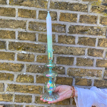 Afbeelding in Gallery-weergave laden, Glazen kaarsenstandaard - Groen/turquoise
