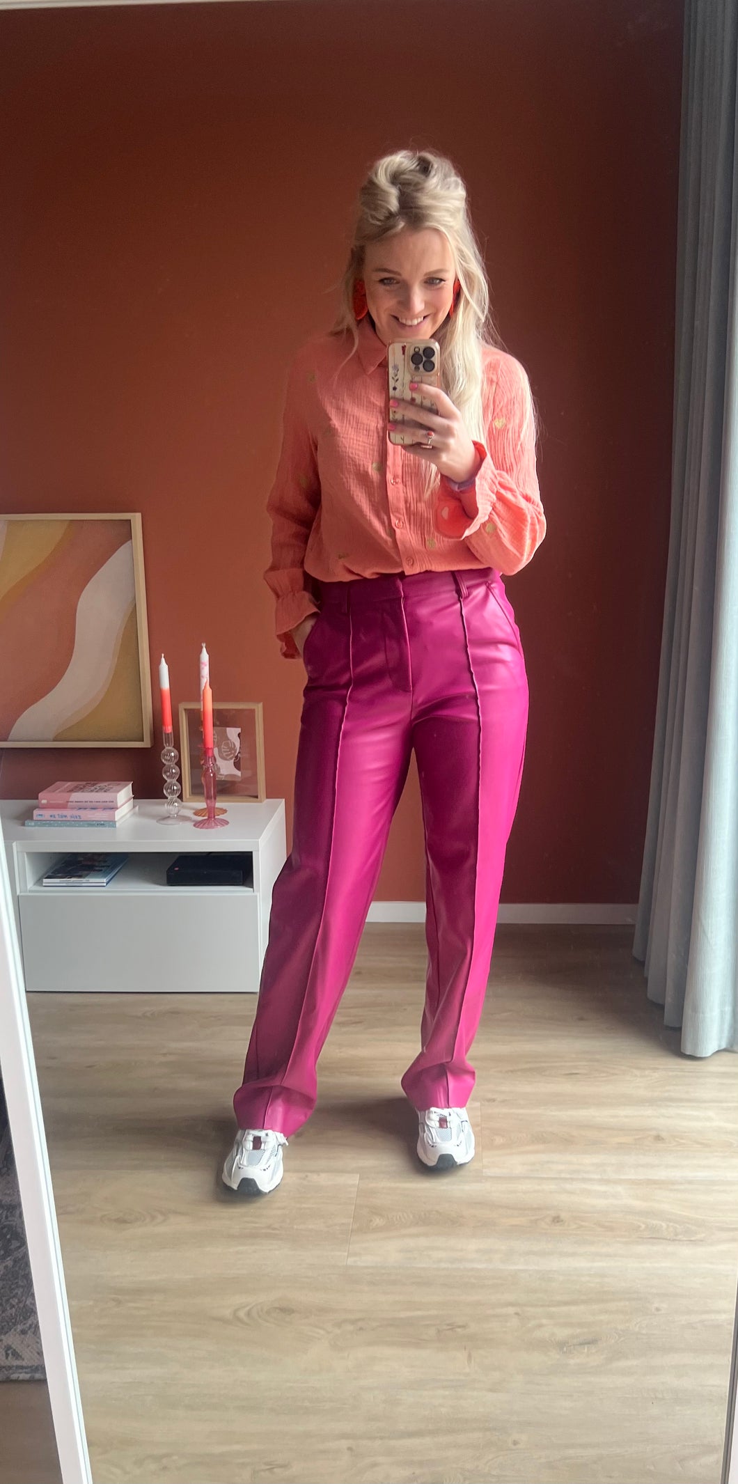 Blouse hartjes - Koraal
