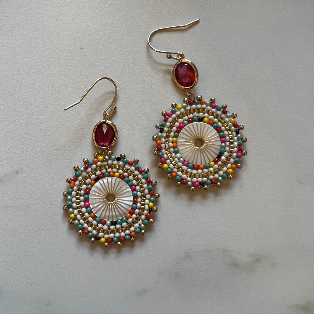 Oorbellen rozet crystal - Multicolour