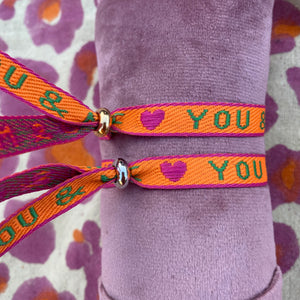 Armbandje lint You & me - Oranje