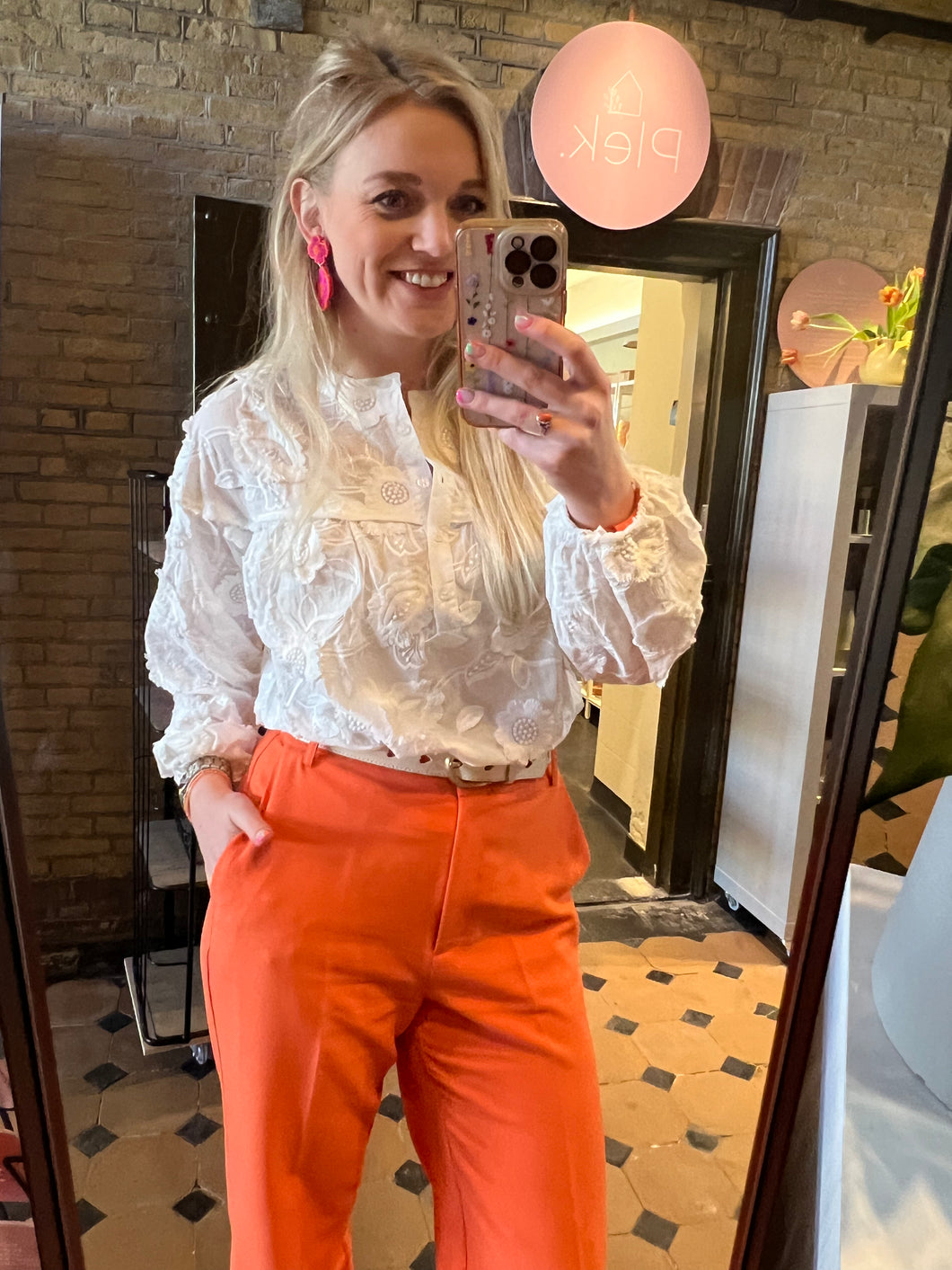 Blouse bloemen - Wit