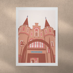 Poster - Blokhuispoort beige/roze