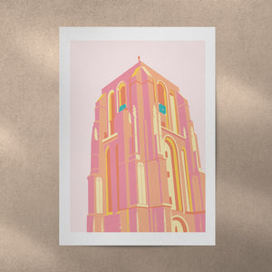 Poster - Oldehove oranje/roze